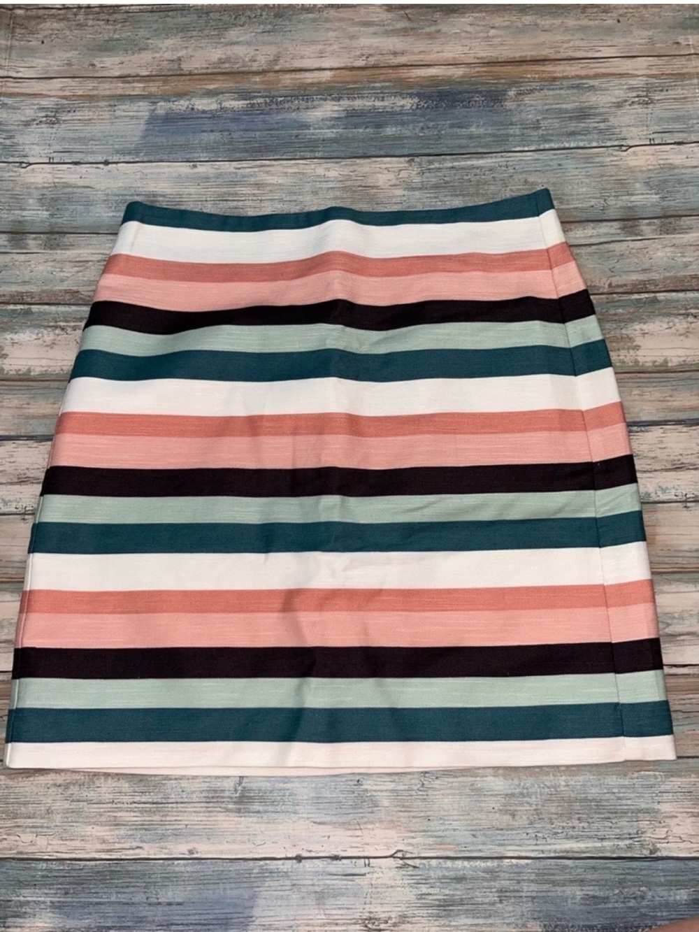 NWT LOFT Outlet Striped Cotton Mini Skirt Petite 4 Pink Green White